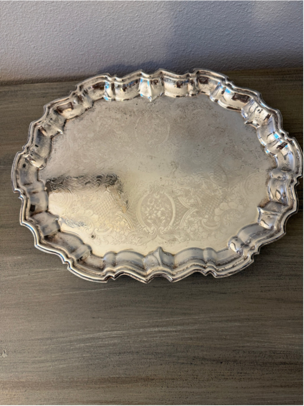 Vtg W. & S. Blackinton Silverplated Footed Serving Tray Ornate Engraved 14.5x11 - Picture 6 of 13